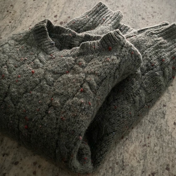 100% shetland wool sleeveless sweater vest vintage green red cable knit ivy prep - Picture 4 of 15